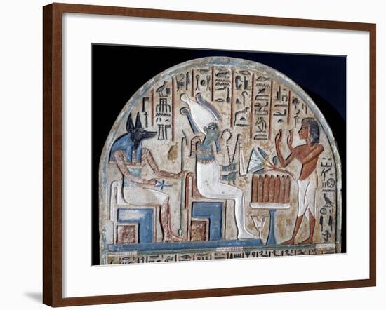 Nanai Worshiping Osiris and Anubis, the Egyptian Deity-null-Framed Photographic Print