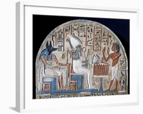 Nanai Worshiping Osiris and Anubis, the Egyptian Deity-null-Framed Photographic Print