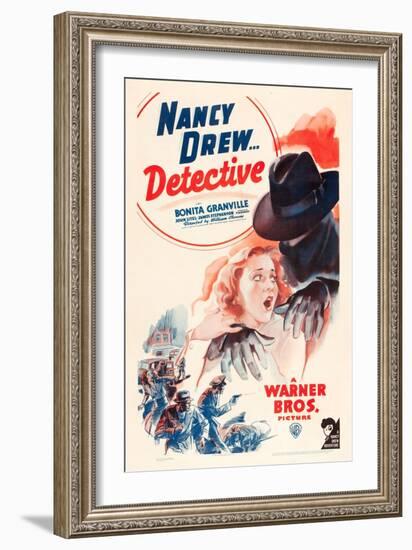 Nancy Drew: Detective, Bonita Granville on poster art, 1938-null-Framed Premium Giclee Print