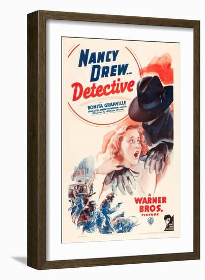 Nancy Drew: Detective, Bonita Granville on poster art, 1938-null-Framed Premium Giclee Print