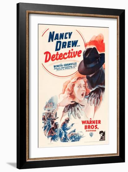 Nancy Drew: Detective, Bonita Granville on poster art, 1938-null-Framed Premium Giclee Print