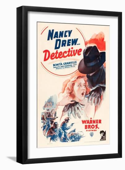 Nancy Drew: Detective, Bonita Granville on poster art, 1938-null-Framed Premium Giclee Print