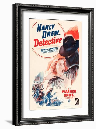 Nancy Drew: Detective, Bonita Granville on poster art, 1938-null-Framed Premium Giclee Print