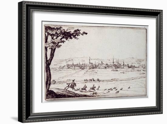 Nancy in the Distance: Harriers Pursuing a Hare-Jacques Callot-Framed Giclee Print