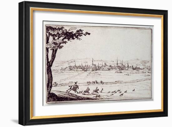 Nancy in the Distance: Harriers Pursuing a Hare-Jacques Callot-Framed Giclee Print