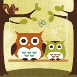 Two Owls on Swing-Nancy Lee-Art Print