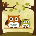 Two Owls on Swing-Nancy Lee-Art Print