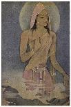 Parvati (Uma) is Unable to Distract Shiva from His Contemplation by Her Beauty-Nanda Lal Bose-Framed Photographic Print