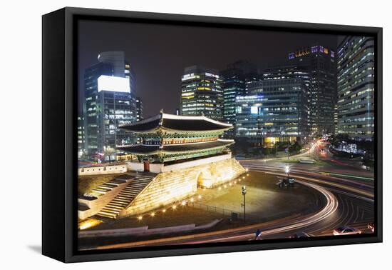 Nandaemun South Gate at Night, Seoul, South Korea, Asia-Christian-Framed Premier Image Canvas