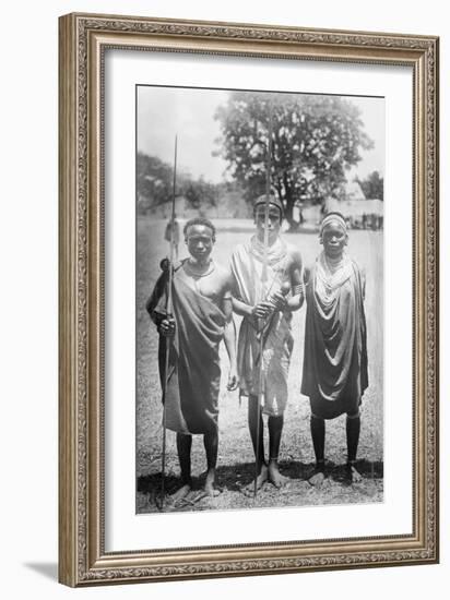 Nandi Warriors in Africa Photograph - Africa-Lantern Press-Framed Art Print