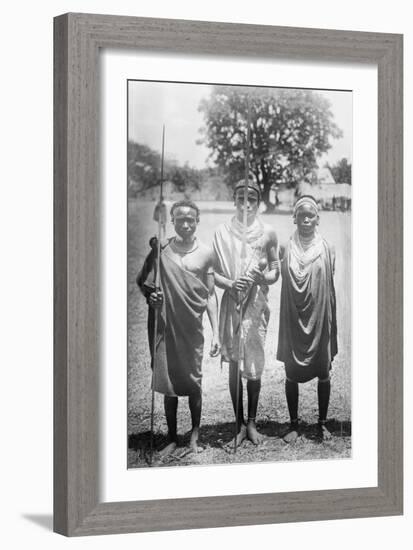 Nandi Warriors in Africa Photograph - Africa-Lantern Press-Framed Art Print