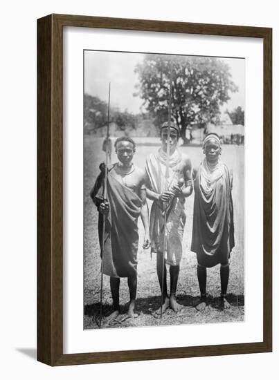 Nandi Warriors in Africa Photograph - Africa-Lantern Press-Framed Art Print
