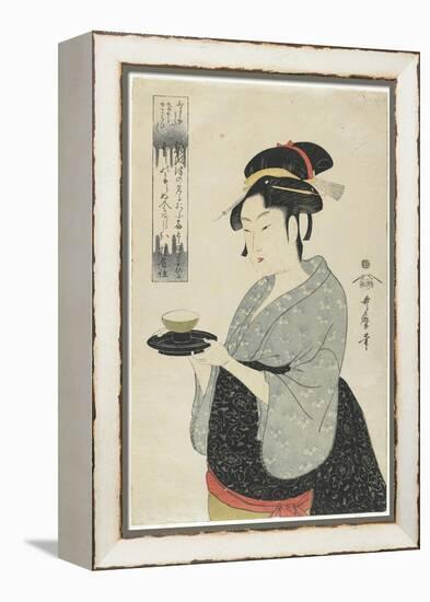 Naniwaya Teahouse Waitress Okita, C. 1793-Kitagawa Utamaro-Framed Premier Image Canvas