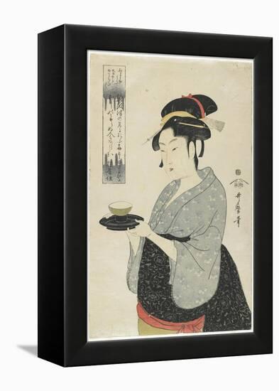 Naniwaya Teahouse Waitress Okita, C. 1793-Kitagawa Utamaro-Framed Premier Image Canvas