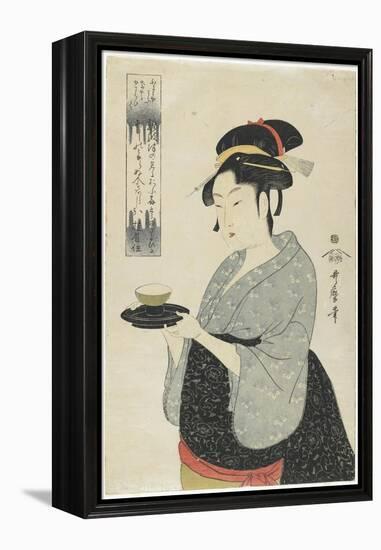 Naniwaya Teahouse Waitress Okita, C. 1793-Kitagawa Utamaro-Framed Premier Image Canvas