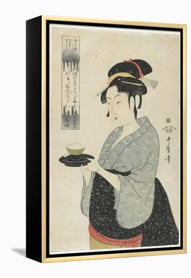 Naniwaya Teahouse Waitress Okita, C. 1793-Kitagawa Utamaro-Framed Premier Image Canvas