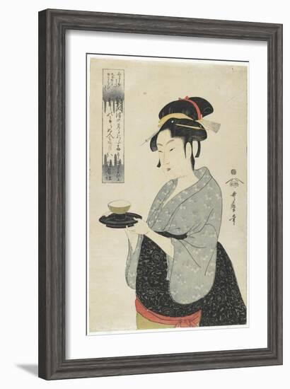 Naniwaya Teahouse Waitress Okita, C. 1793-Kitagawa Utamaro-Framed Giclee Print