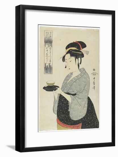 Naniwaya Teahouse Waitress Okita, C. 1793-Kitagawa Utamaro-Framed Giclee Print