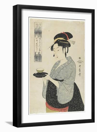 Naniwaya Teahouse Waitress Okita, C. 1793-Kitagawa Utamaro-Framed Giclee Print