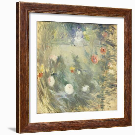 Nanny at the End of the Garden; Nourrice Au Fond D'Un Jardin, 1880-Berthe Morisot-Framed Giclee Print