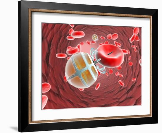 Nanorobot In the Bloodstream-Christian Darkin-Framed Photographic Print