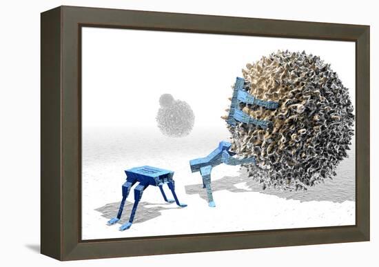 Nanorobots Killing Cancer Cell-Christian Darkin-Framed Premier Image Canvas