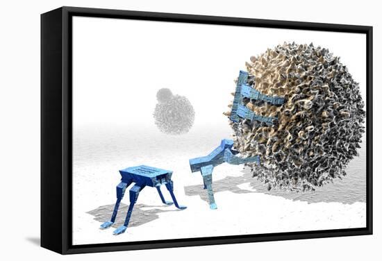 Nanorobots Killing Cancer Cell-Christian Darkin-Framed Premier Image Canvas