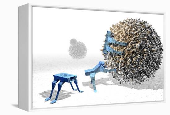 Nanorobots Killing Cancer Cell-Christian Darkin-Framed Premier Image Canvas