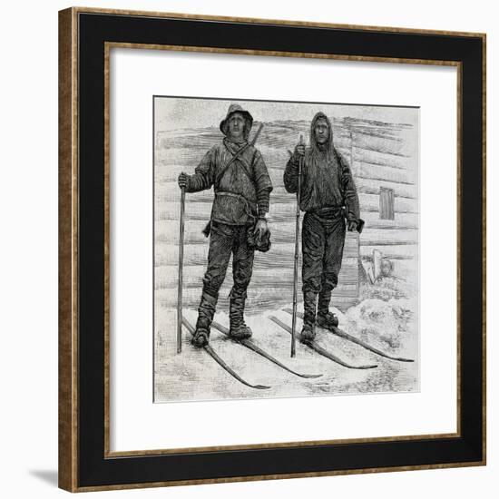 Nansen and Johansen at Cape Flora, Engraving from the Report of the Fram Expedition of 1893-1896-Fridtjof Nansen-Framed Giclee Print