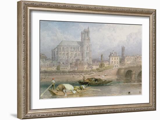 Nantes Cathedral from the River-Myles Birket Foster-Framed Giclee Print