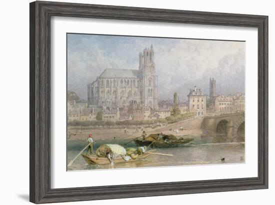 Nantes Cathedral from the River-Myles Birket Foster-Framed Giclee Print