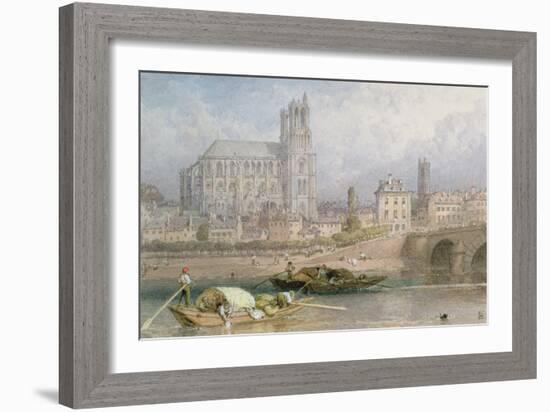 Nantes Cathedral from the River-Myles Birket Foster-Framed Giclee Print