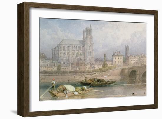 Nantes Cathedral from the River-Myles Birket Foster-Framed Giclee Print