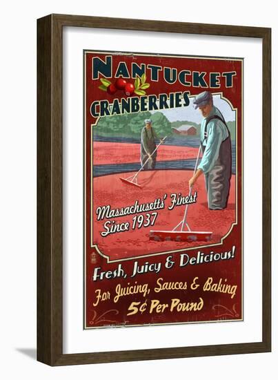 Nantucket, Massachusetts - Cranberry Farm-Lantern Press-Framed Art Print