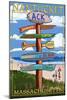 Nantucket, Massachusetts - Sign Destinations-Lantern Press-Mounted Art Print