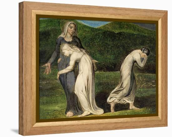 Naomi Entreating Ruth and Orpah to Return to the Land of Moab-William Blake-Framed Premier Image Canvas