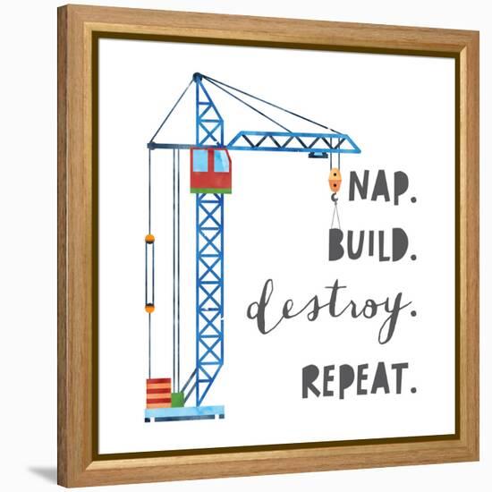 Nap Build Destroy Repeat V2-Jennifer McCully-Framed Stretched Canvas