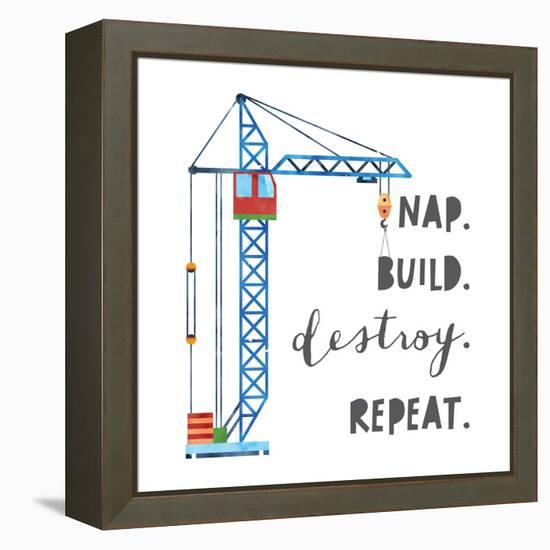 Nap Build Destroy Repeat V2-Jennifer McCully-Framed Stretched Canvas