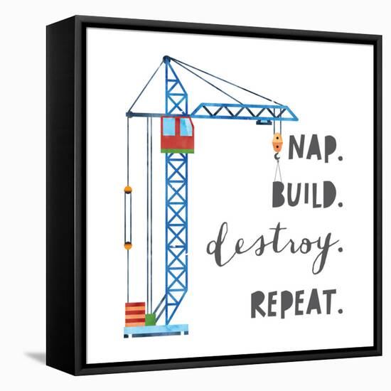 Nap Build Destroy Repeat V2-Jennifer McCully-Framed Stretched Canvas