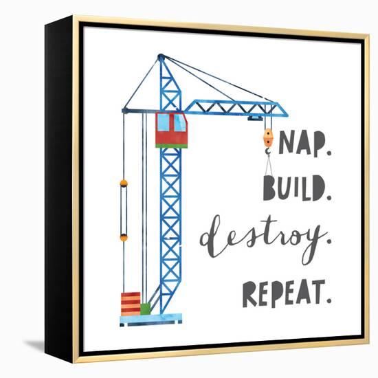 Nap Build Destroy Repeat V2-Jennifer McCully-Framed Stretched Canvas