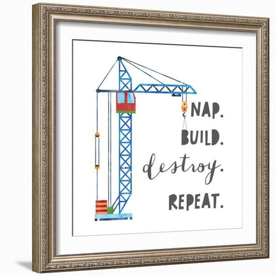 Nap Build Destroy Repeat V2-Jennifer McCully-Framed Art Print