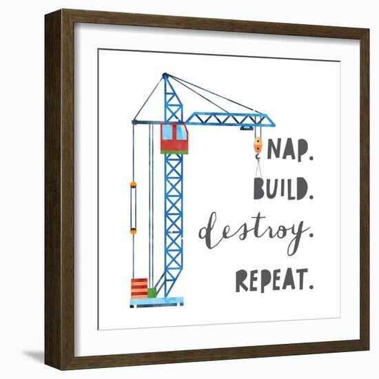 Nap Build Destroy Repeat V2-Jennifer McCully-Framed Art Print