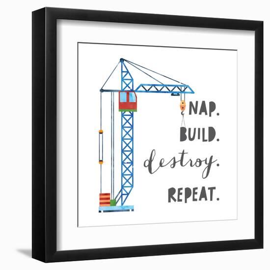 Nap Build Destroy Repeat V2-Jennifer McCully-Framed Art Print