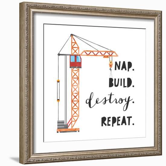 Nap Build Destroy Repeat-Jennifer McCully-Framed Art Print