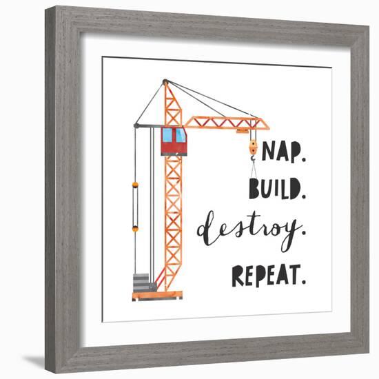 Nap Build Destroy Repeat-Jennifer McCully-Framed Art Print