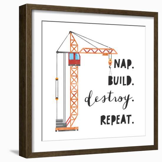 Nap Build Destroy Repeat-Jennifer McCully-Framed Art Print