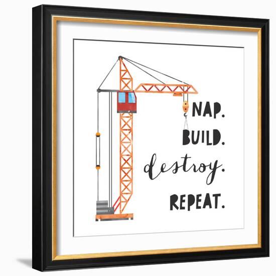 Nap Build Destroy Repeat-Jennifer McCully-Framed Art Print