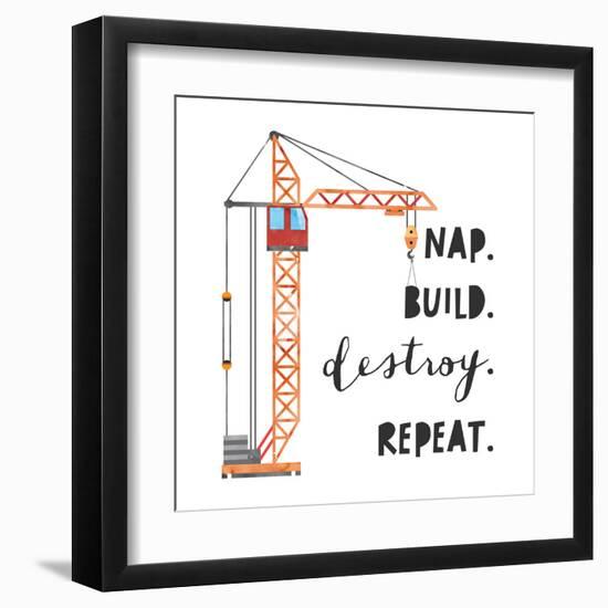 Nap Build Destroy Repeat-Jennifer McCully-Framed Art Print