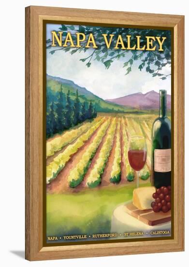 Napa Valley, California Wine Country-Lantern Press-Framed Stretched Canvas