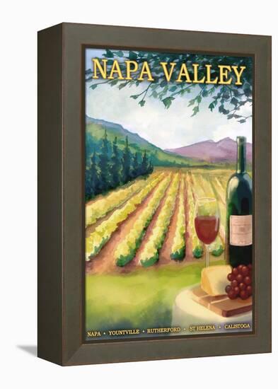 Napa Valley, California Wine Country-Lantern Press-Framed Stretched Canvas